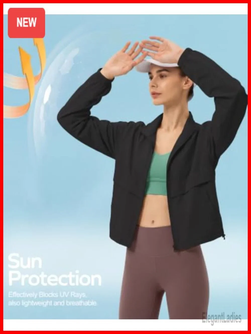 Women's Lightweight Sun Protection Athletic Jacket Quick Dry Full Zip Running